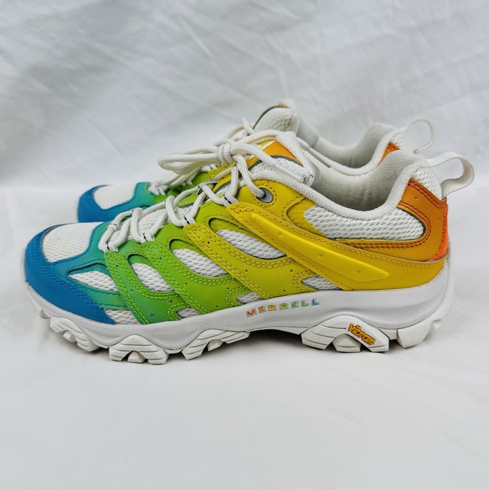 Merrell Vibram Trail Hiking Shoes Rainbow Multi Color Mens 9 Gorpcore J500537